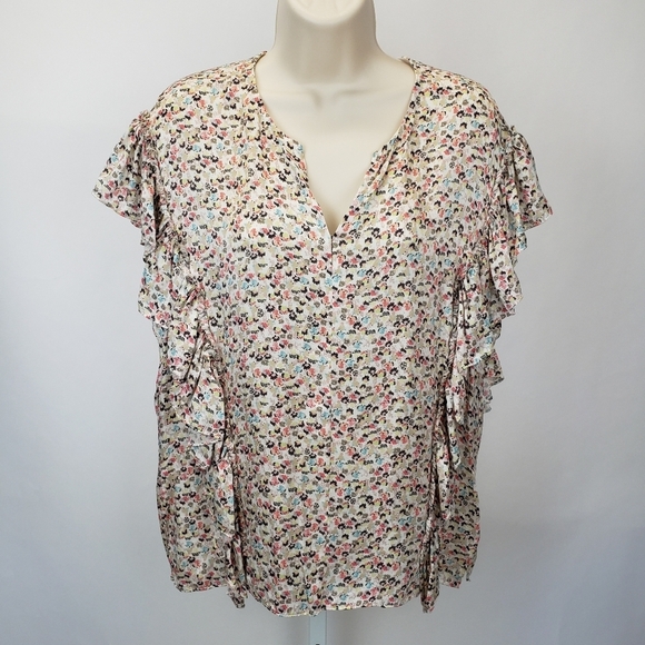 JASON WU 100% Silk floral Blouse Size 6 - Picture 1 of 8
